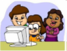 Niños usando un PC