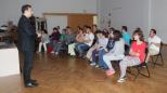 Fernando Suárez durante a charla en Down Compostela