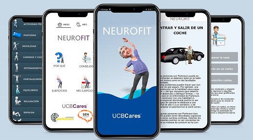 Smartphones mostrando pantallas de NeuroFit.